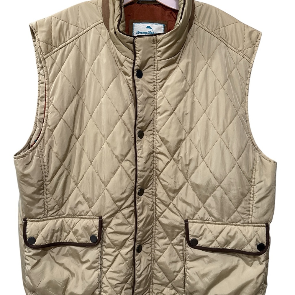 Vintage Tommy Bahama Quilted Beige  Hunting Vest XXL, lined - Picture 3 of 12